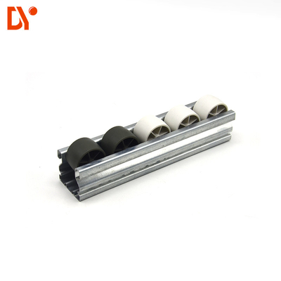 Black Metal Sheet Frame Roller Slide Track For Smooth Operation
