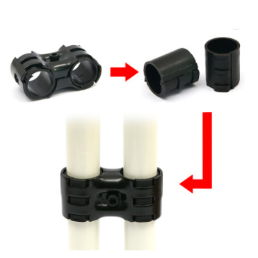 Good Quality Black Double Metal Joint for Lean Pipe Workbench