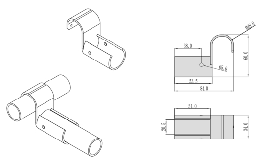 DY-17 Lean Pipe Slide Low Connector