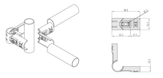 H-3 2.3mm Lean Pipe Connector Joint With Chrome Plating