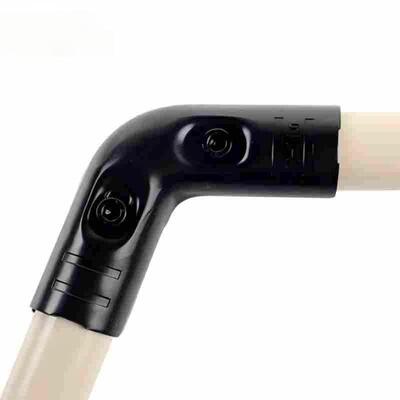 HJ-21 Hot Sale High Quality 110 Degree Black Metal Joint and Pipe Connector for OD 28 mm Lean/Coated Pipe