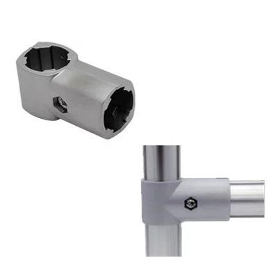 OD28mm Ευέλικτη βιομηχανία Αλουμινίου Lean Pipe Connector Corner Joint Metal Product